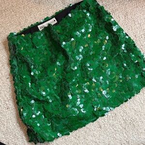 Zara Emerald Green Sequin Mini Skirt